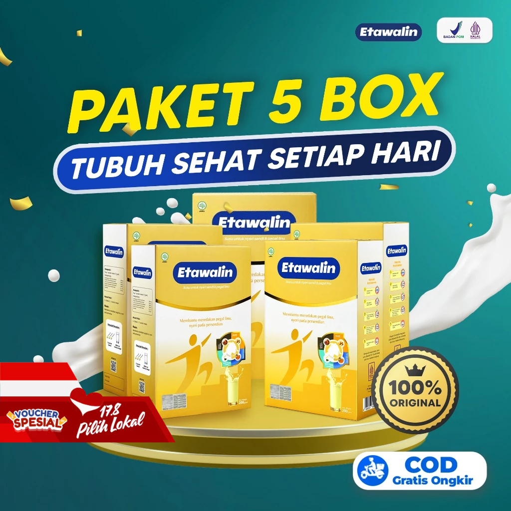 

Paket 5 Box Etawalin - Susu Kesehatan Tulang dan Radang Nyeri Sendi Original