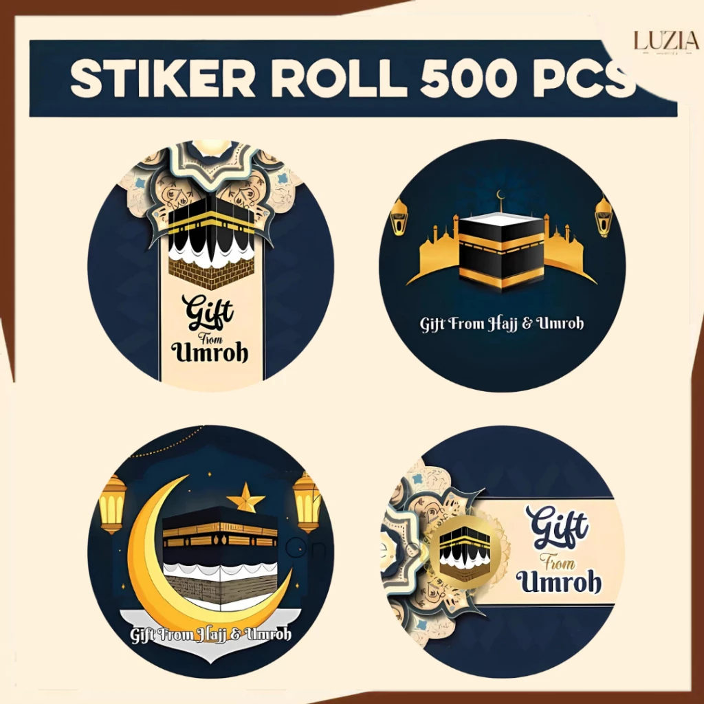 

Sticker Roll speceial event Haji Umroh Idul Fitri Ramadhan Lebaran Bulat 500 pcs 2.5 cm Label Tempel - ST001