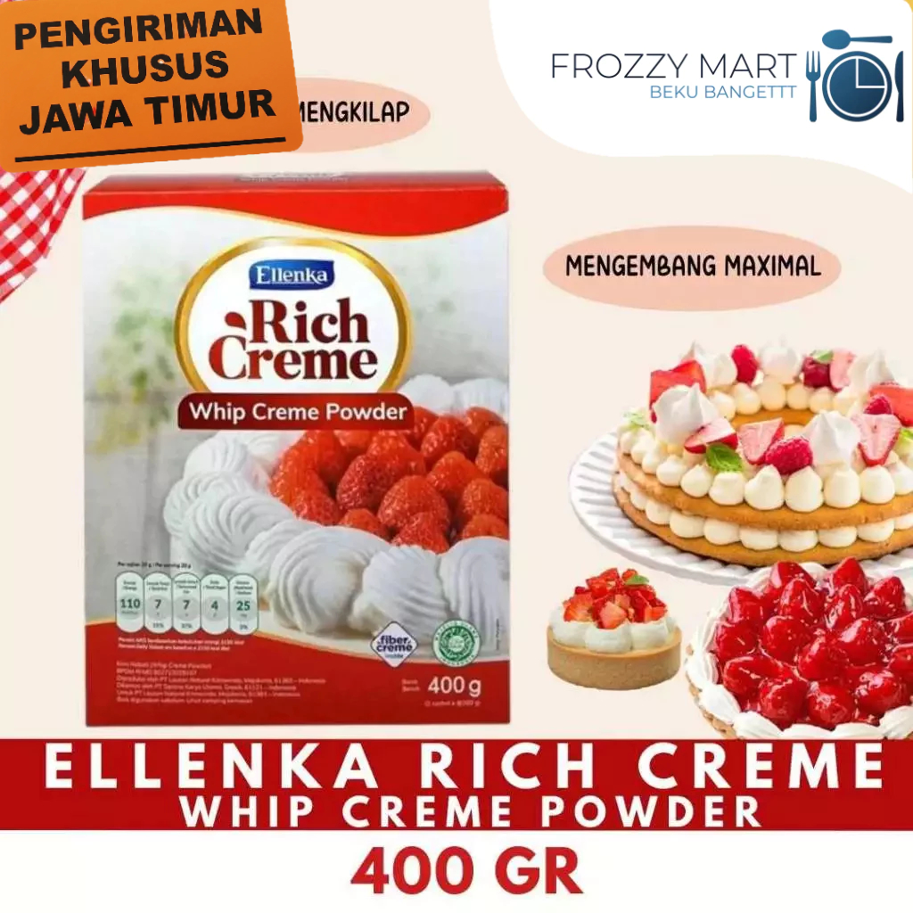 

ELLENKA Rich Creme Whip Cream Powder 400gr – Bubuk Whipping Cream Lembut &amp; Creamy