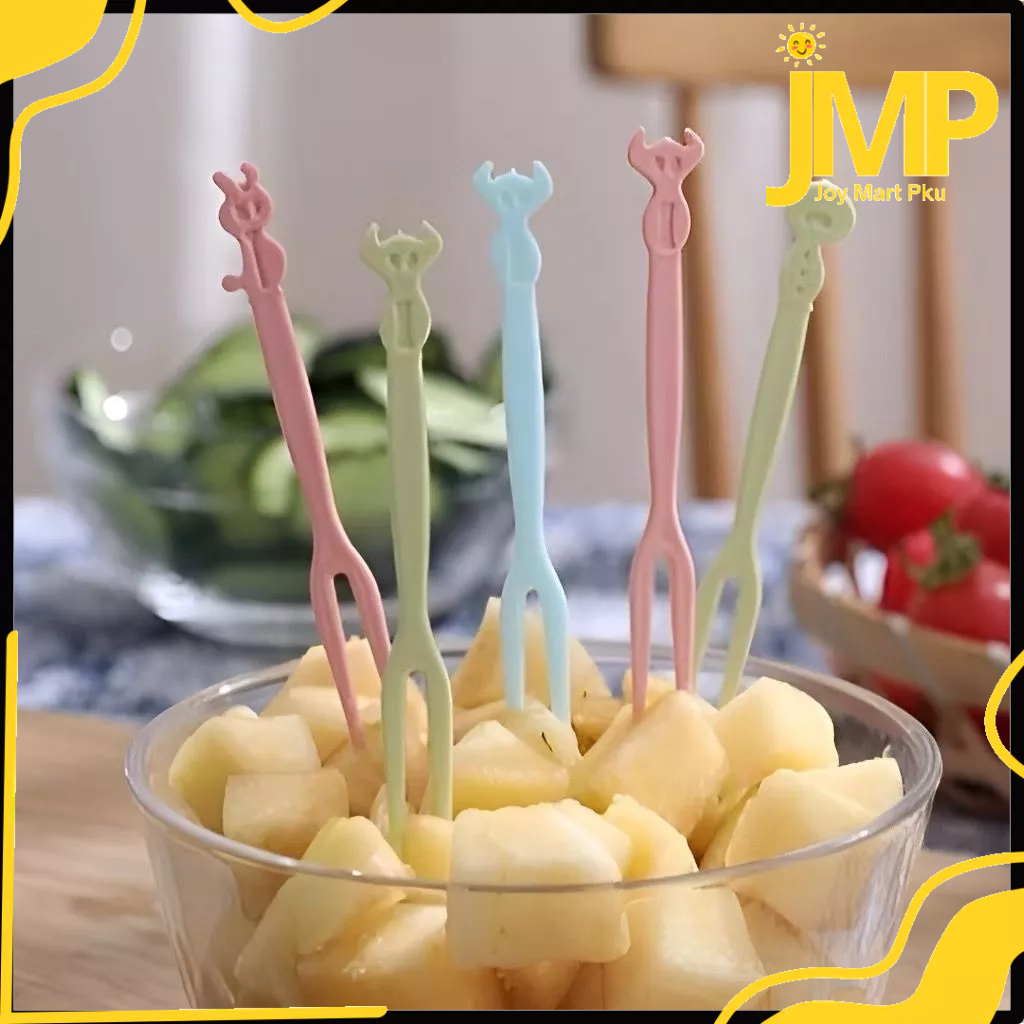 JMP - 50 Pcs Garpu Plastik Buah Kue Cake Fruit Fork Mini Pesta Ulang Tahun / Garpu Kue Ulang Tahun /