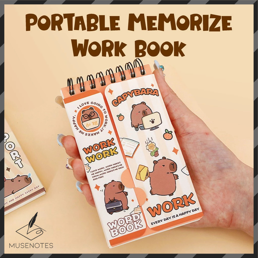 

Notebook Ring Capybara Memorize Work Book Left Right Cover Buku Tulis Hafalan Kapibara S-NB026