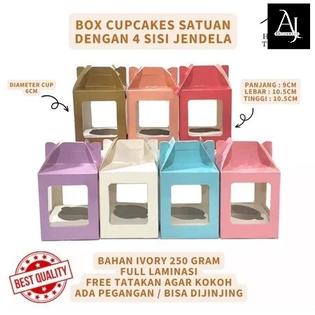 

BOX CUPCAKE SATUAN POLOS LAMINASI DUS CUPCAKE FOODGRADE DENGAN TATAKAN KOTAK