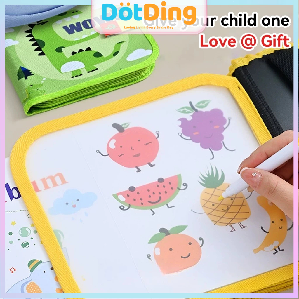 

Papan Gambar Anak-anak Menulis Buku Lukisan Buku Mewarnai Kartun Guache Rumah Multi-fungsi Grafiti Lukisan Papan Sekolah Perlengkapan Kantor/Kid's Portable Art Set Reusable Sketch Book with Double-sided Watercolor and Graffiti Educational Board H843