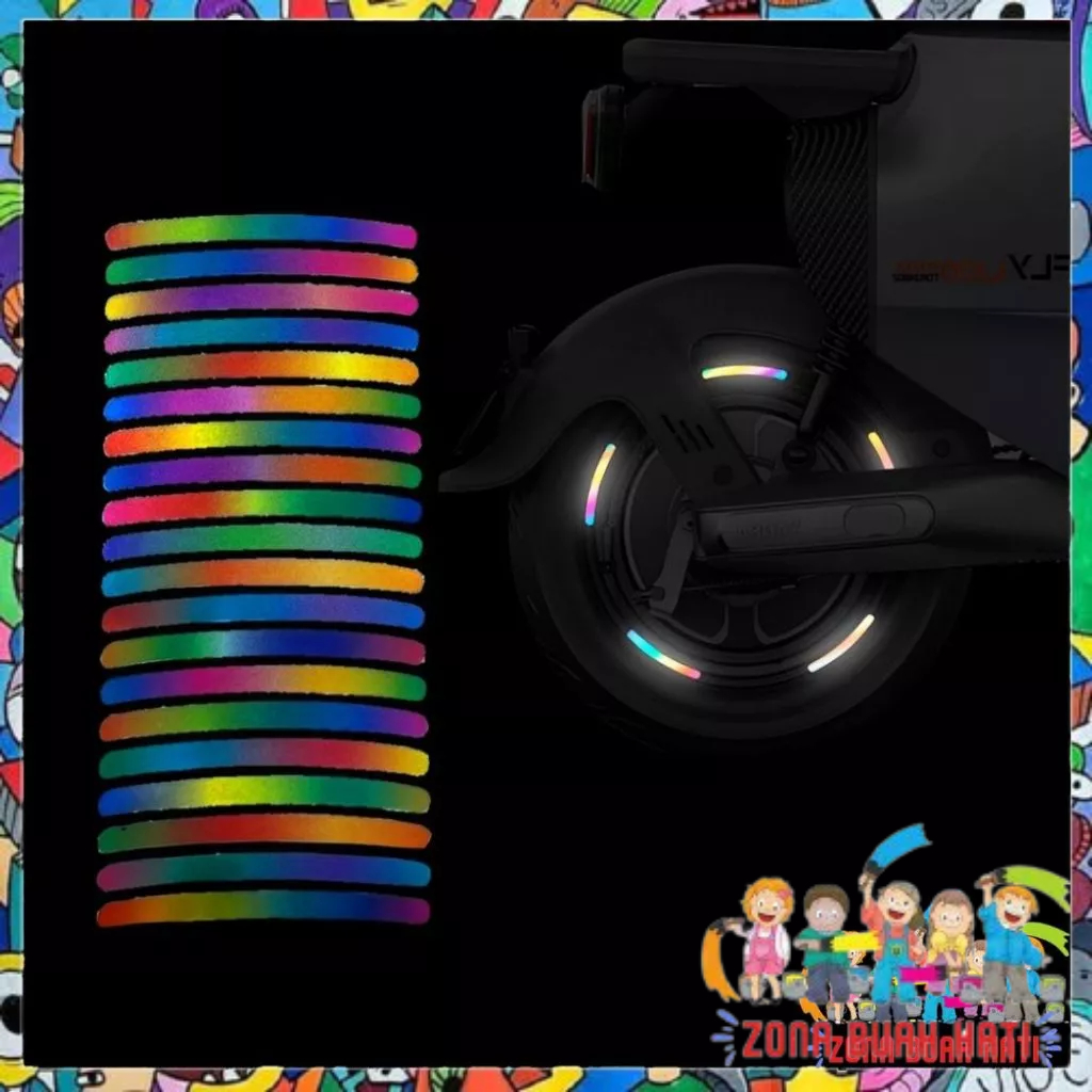 

ZBH Stiker Strip Reflektif Roda Mobil Warna-warni Stiker Tempel Aksesori Stiker Dekorasi Sticker Glow In The Dark 20Pcs Untuk kendaraan Stiker Strip Reflektif 20 Pcs Untuk Velg Mobil Motor Sepeda