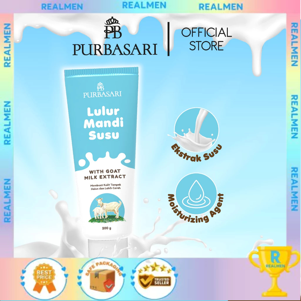 Purbasari Lulur Mandi Susu Kambing Tube 200 gr / Lulur Pemutih Whitening / Lulur pelembab kulit