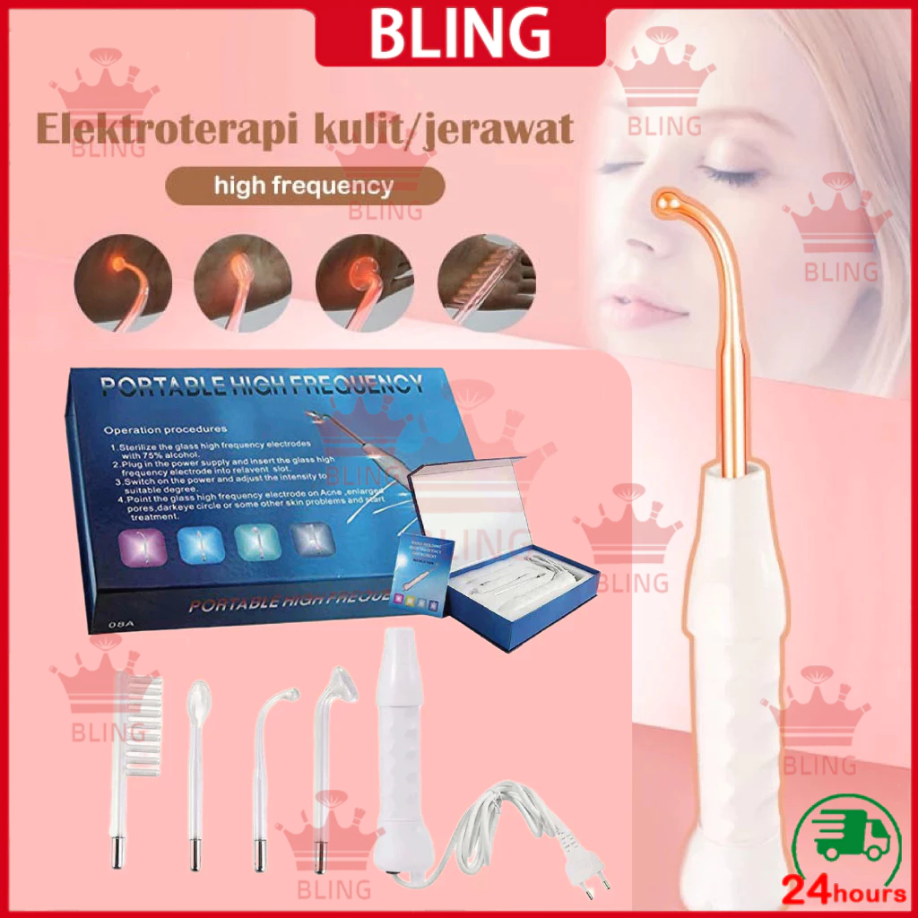 COD High Frequency Hf Frekuensi Tinggi Alat Facial Portable Skincare Kecantikan Salon Jerawat Ozon /