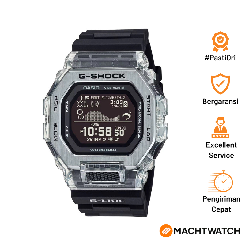 Jam Tangan Pria Casio G-Shock G-Lide GBX-100S-1JF GBX-100S GBX100S Summer Surf Scene Digital Dial Bl