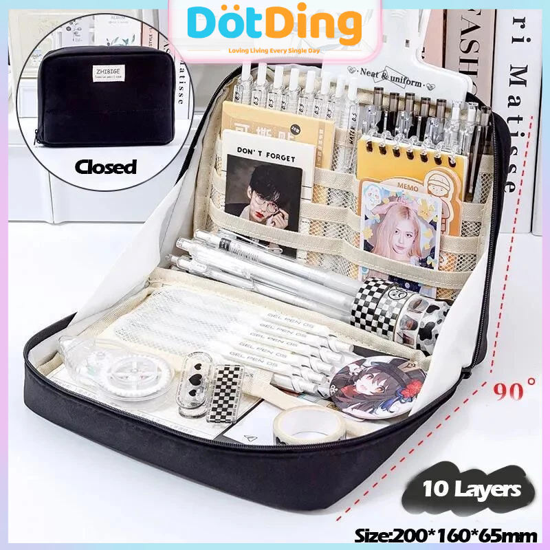 

[DOTDING] ‌Tas Pensil Anak Sekolah - Kapasitas Super Besar + Desain Lucu Untuk Stationery & Alat Tulis‌/Simple Pencil Cases Large Capacity Hold 100 Pens Big Box Pouch School Supplies Stationery H321
