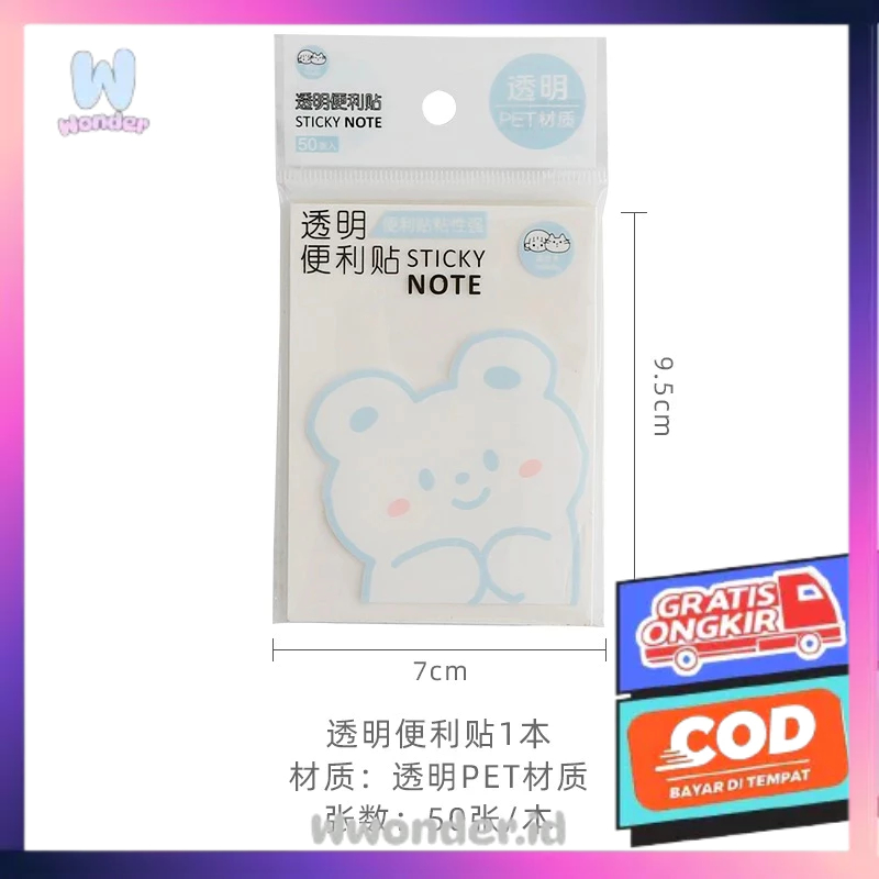 

WW Sticky Note Transparan Best Seller TLD32