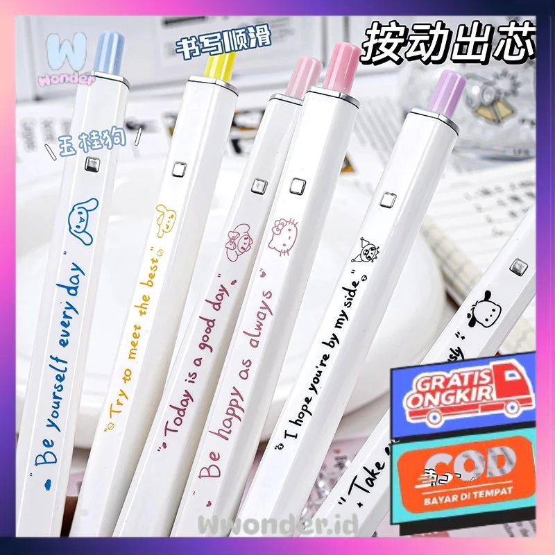 

WW Pena Tinta Hitam Pulpen Motif Sanrio Best Seller