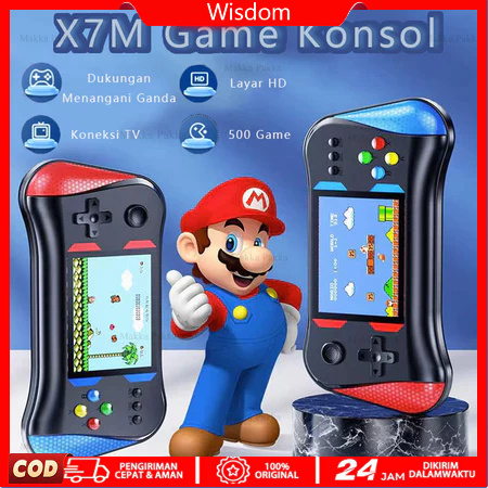 500 Game in 1 - GameBoy Portable Dual Konsol Stick Konsol Game Genggam / X7M Konsol Game Retro Merah