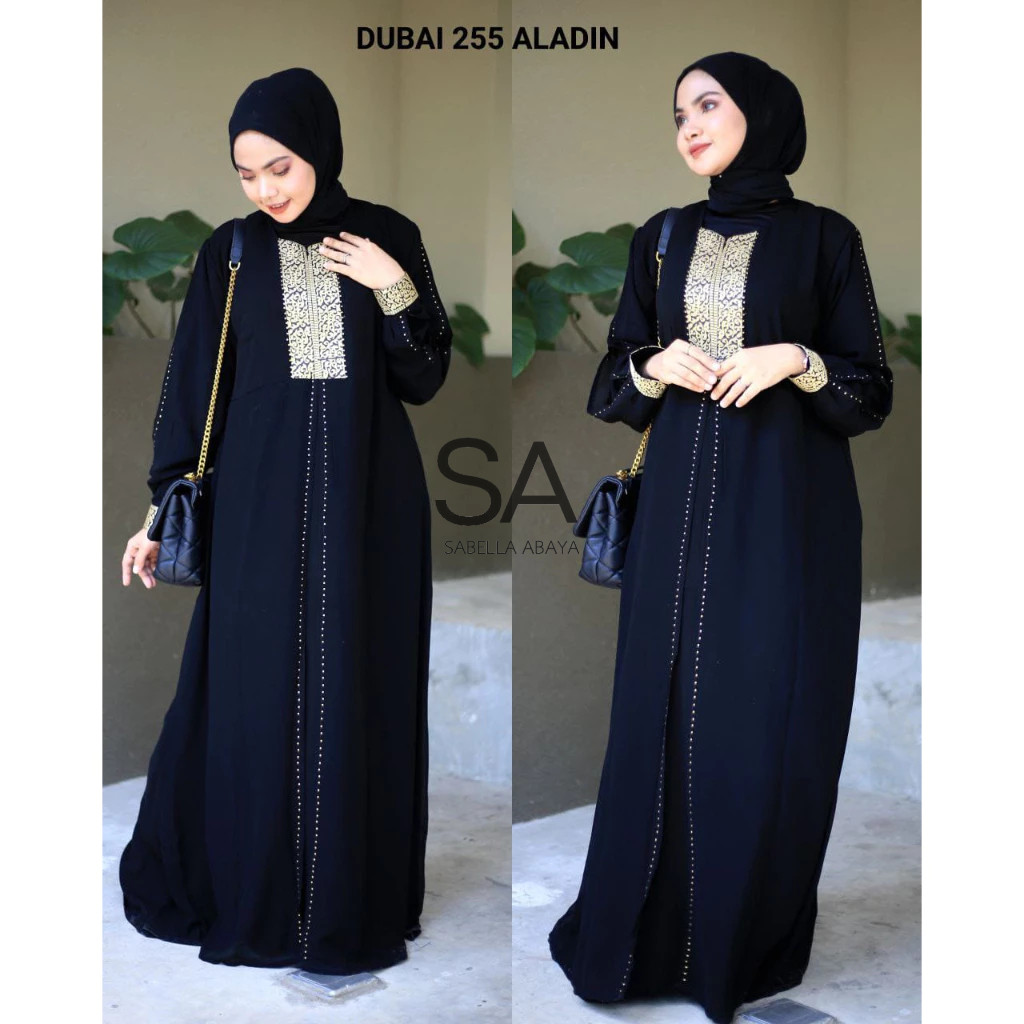 Sabella Abaya gamis hitam dubai turkey aladdin aladin Dubai 255