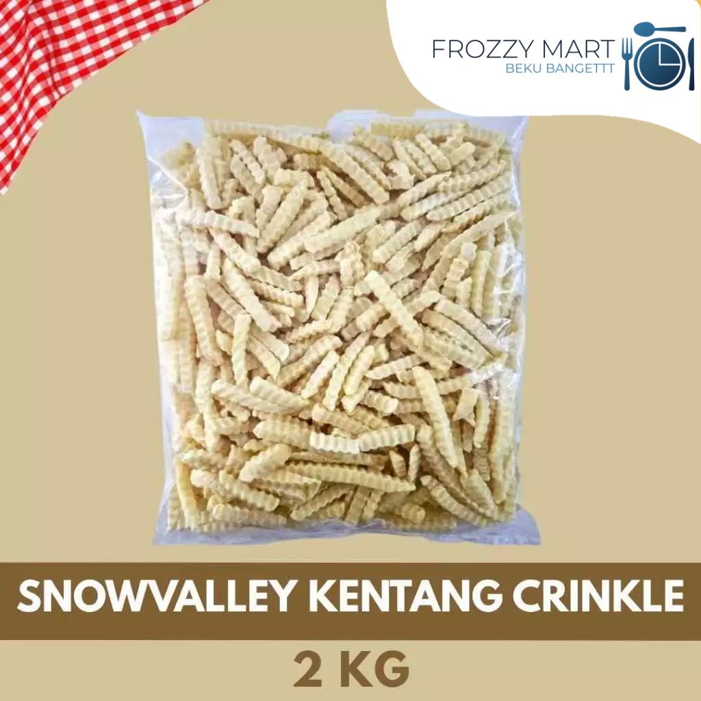 

Snowvalley Kentang Goreng Crinkle Cut | Straight Cut 2kg | French Fries Frozen Food Renyah & Praktis