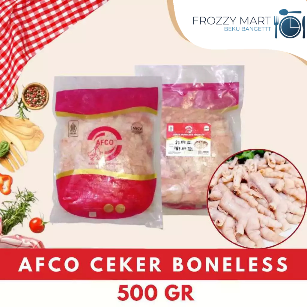 

Afco Ceker Boneless 500gr – Ceker Ayam Tanpa Tulang Frozen Siap Masak