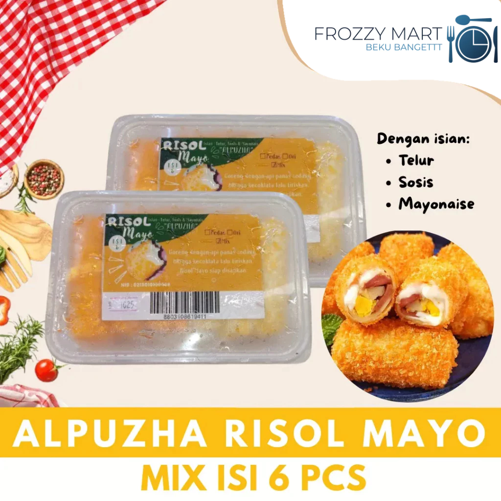 

Alpuzha Risol Mayo Mix Isi 6 Pcs – Frozen Food Camilan Crispy Isi Lumer