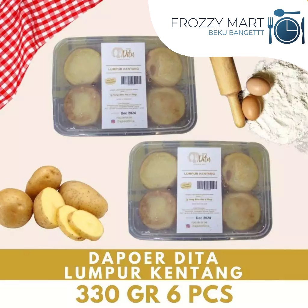 

DAPOER DITA Kue Lumpur Kentang 330gr Isi 6 | Lembut, Manis, Homemade