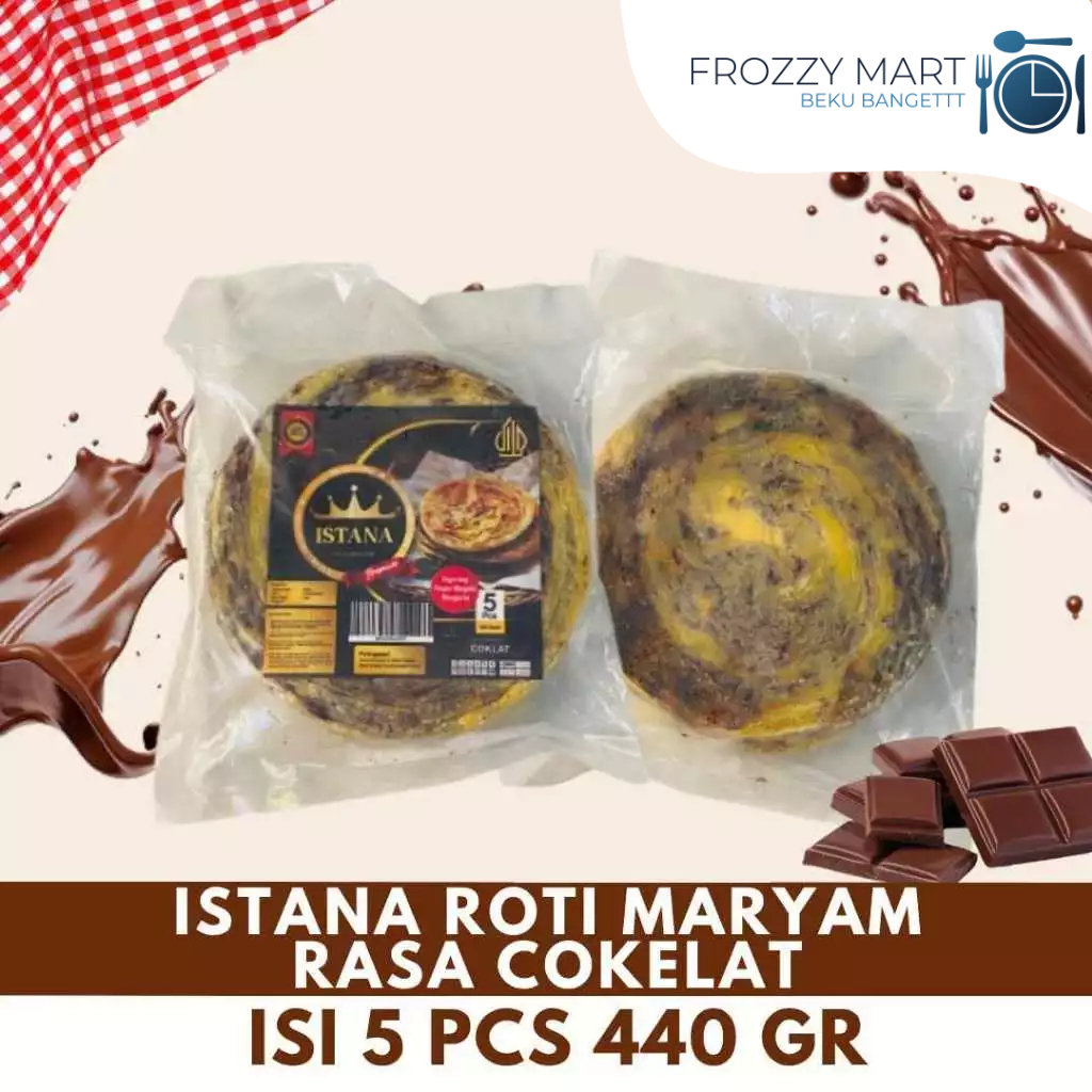 

Istana Roti Maryam Ori, Cokelat, 3 Rasa | Isi 5–6 | Roti Maryam Premium Frozen Lapis Siap Goreng