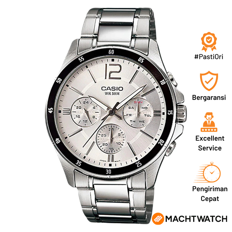 Jam Tangan Pria Analog Casio Standard MTP-1374D-7AVDF MTP1374 MTP-1374D Enticer Stainless Steel Band