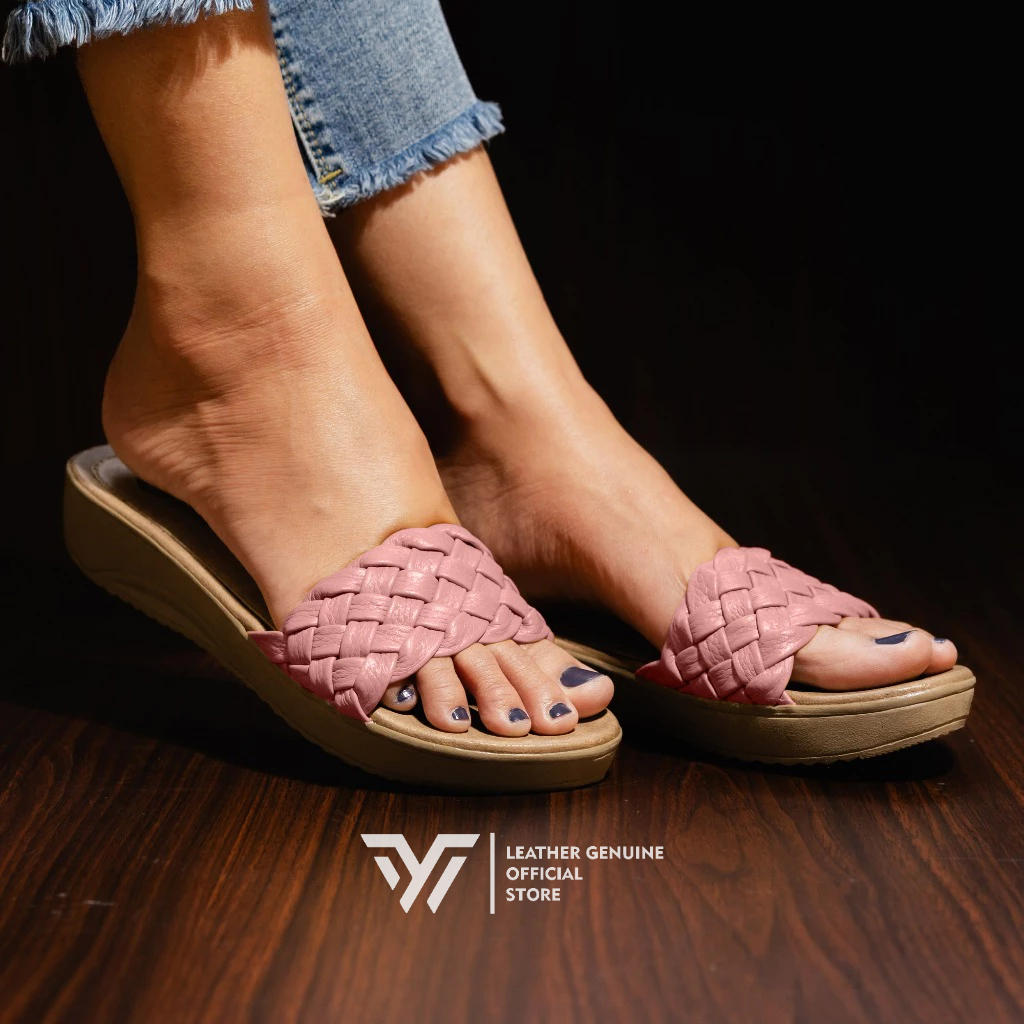 Sandal wedges Kulit asli | Sandal Kulit Wanita