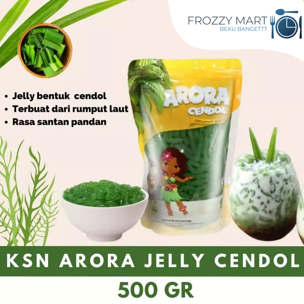 

Arora Jelly Cendol Kosena 500gr – Cendol (Bentuk Cebong) Jelly Siap Pakai Untuk Es Dawet