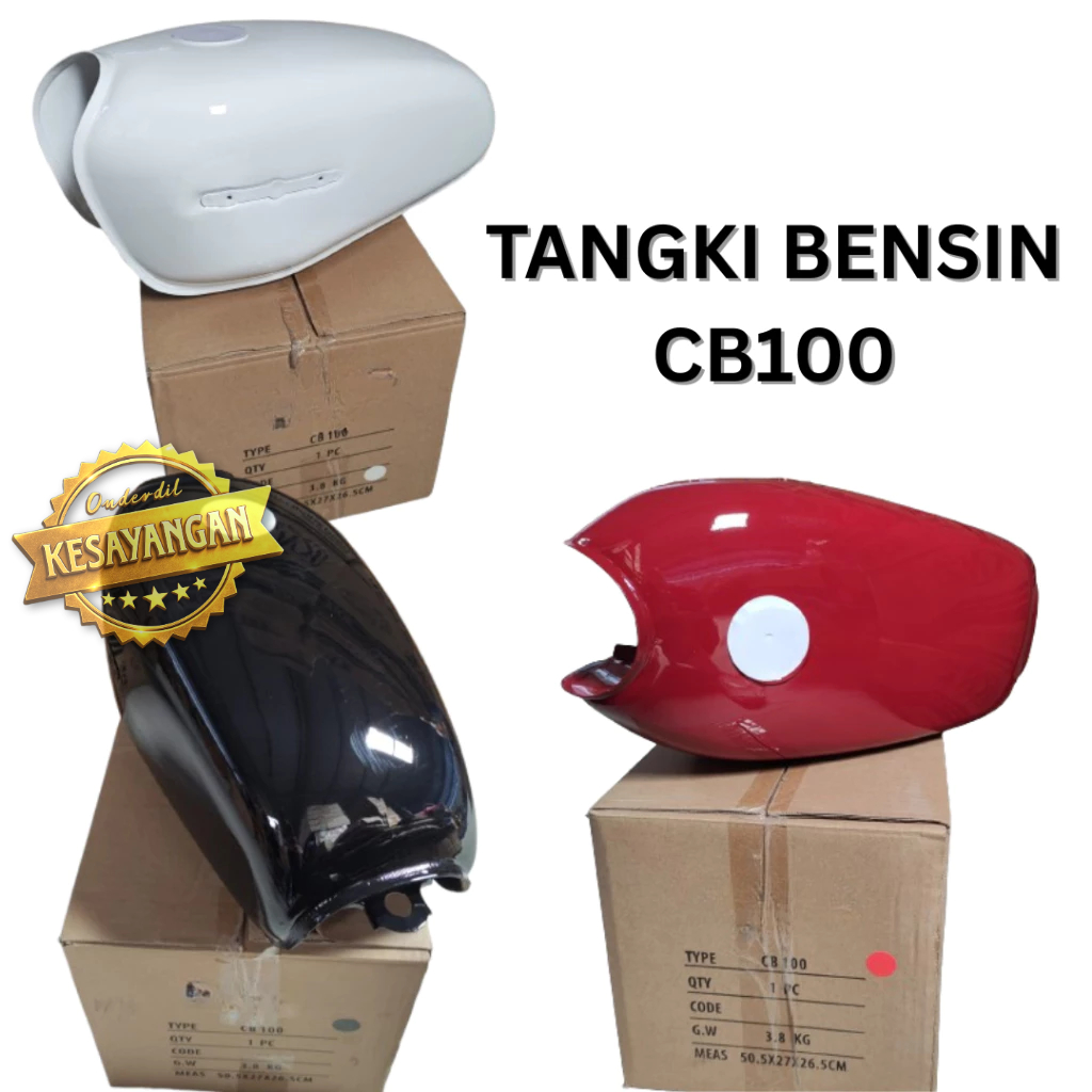 TANGKI BENSIN WITH STYROFOAM HONDA CB 100 CB100 HITAM MERAH PUTIH KEIJI (OK)