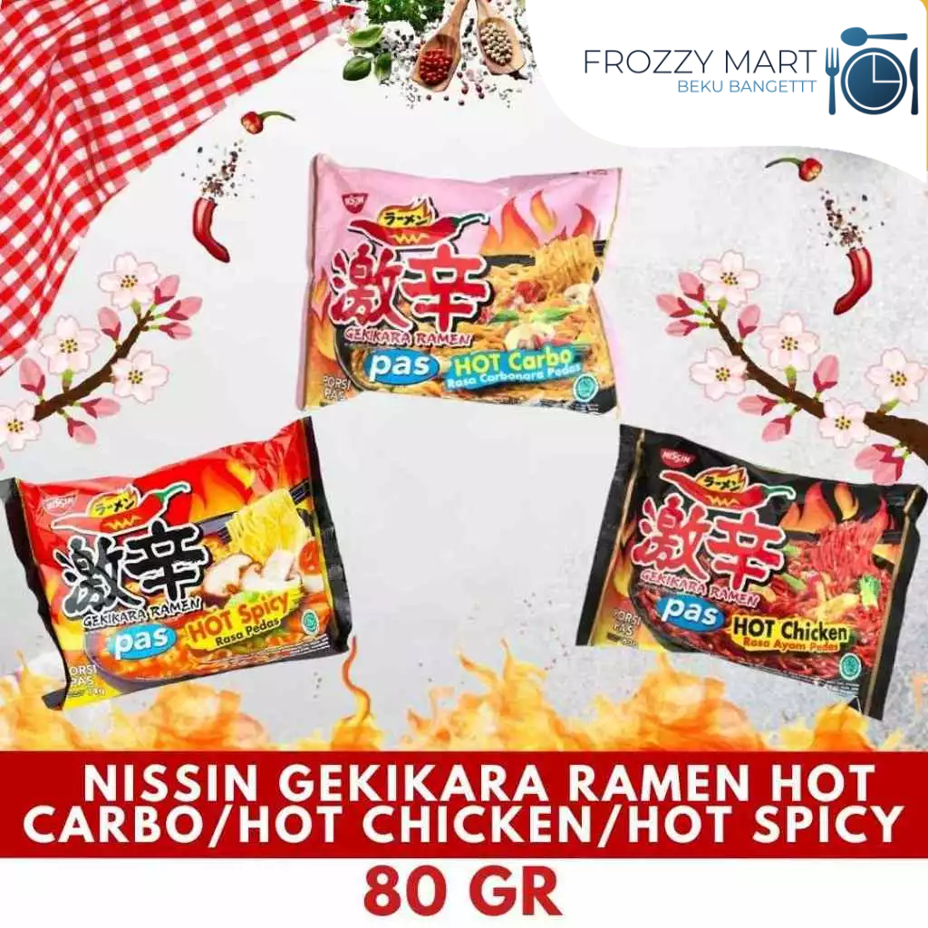 

NISSIN GEKIKARA Ramen Pedas – Hot Spicy, Hot Carbo, Hot Chicken – Mie Instan Pedas Jepang