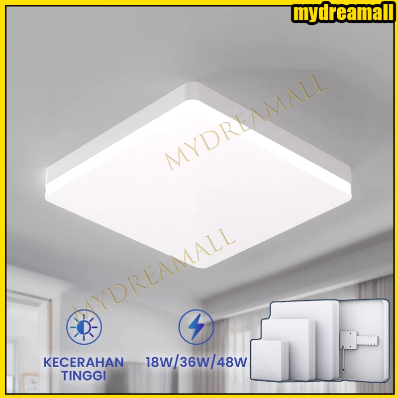【READY STOK】48/36/18W Lampu LED Plafon / Lampu Plafon Minimalis / Lampu Kotak / Lampu Kamar