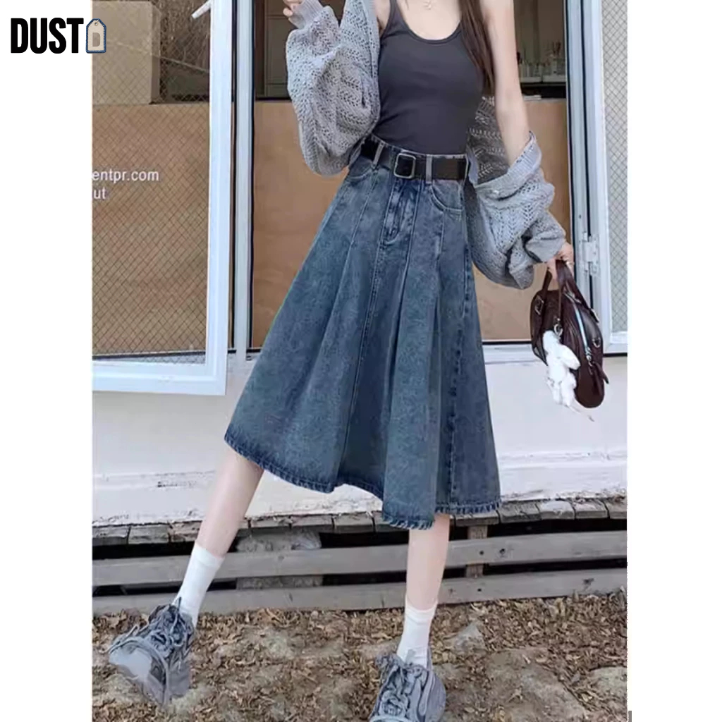 [Diskon 50%] Dust Rok Jeans Style Korean // Rok Denim Wanita Sctret // Rok Mayung Jumbo