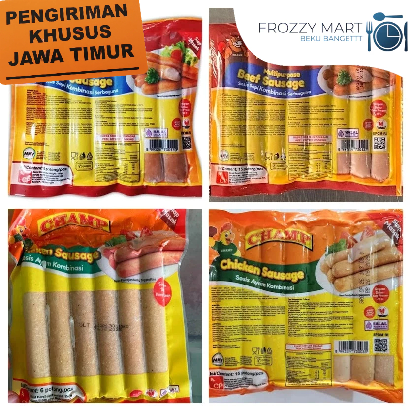 

Champ Sosis Ayam & Sapi | Kemasan 150 gr isi 6 / 375 gr isi 15