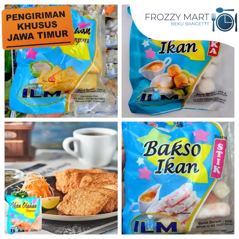 

ILM Bakso Ikan Series Kemasan 250gr | Bakso Bintang, Bakso Aneka Putih, Bakso Stick, Tempura Kotak
