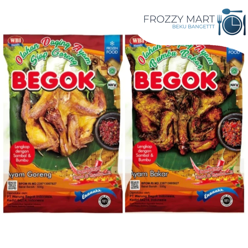 

BEGOK Ayam & Bebek Bumbu Bakar / Siap Goreng – 400gr & 500gr | Praktis & Lezat Siap Masak!