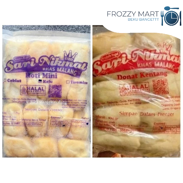 SARI NIKMAT Donat Kentang & Roti Mini | Frozen Siap Goreng | Empuk & Enak