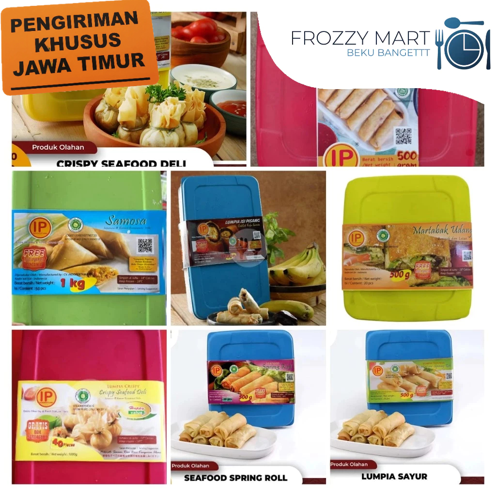 

IP Snack Series Frozen – Samosa, Martabak, Piscok Keju, Deli, Lumpia Otak-Otak, Seafood & Vegetable