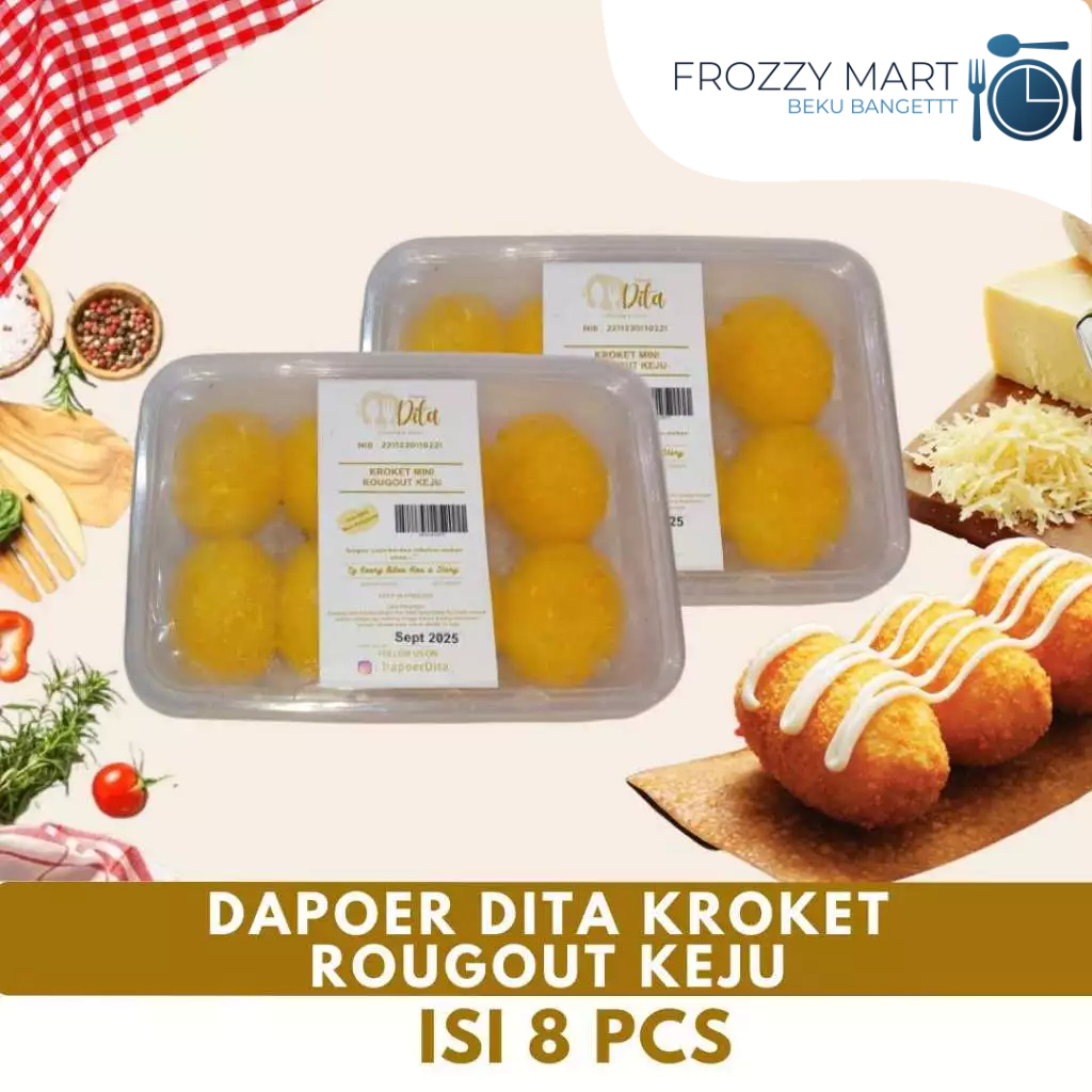 

DAPOER DITA Kroket Rougout Keju Isi 8pcs – Kroket Isi Ayam Keju Creamy Snack Kekinian