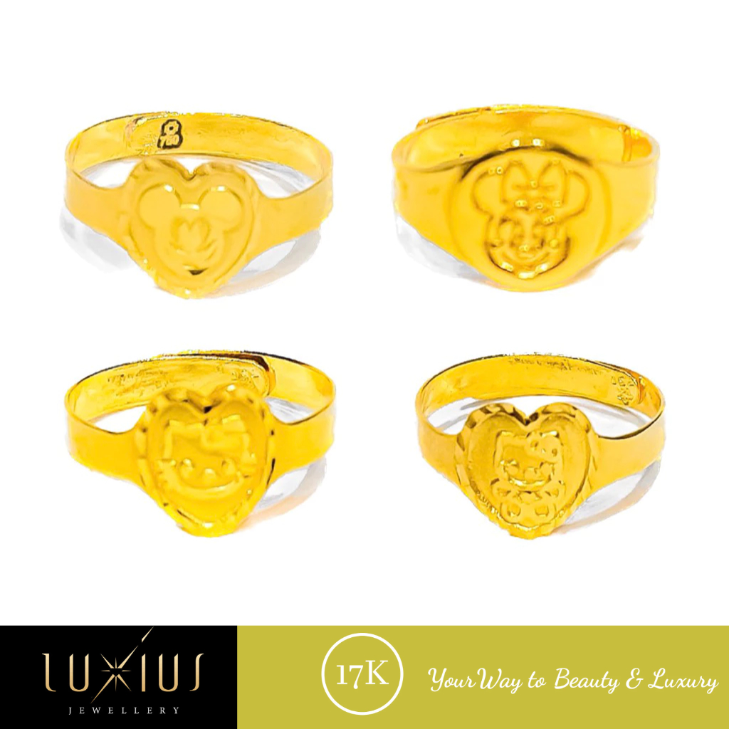 Cincin Emas Anak Bayi Baby New Born Polos Stempel Yellow Gold 17K Luxc0247 Luxius Jewellery