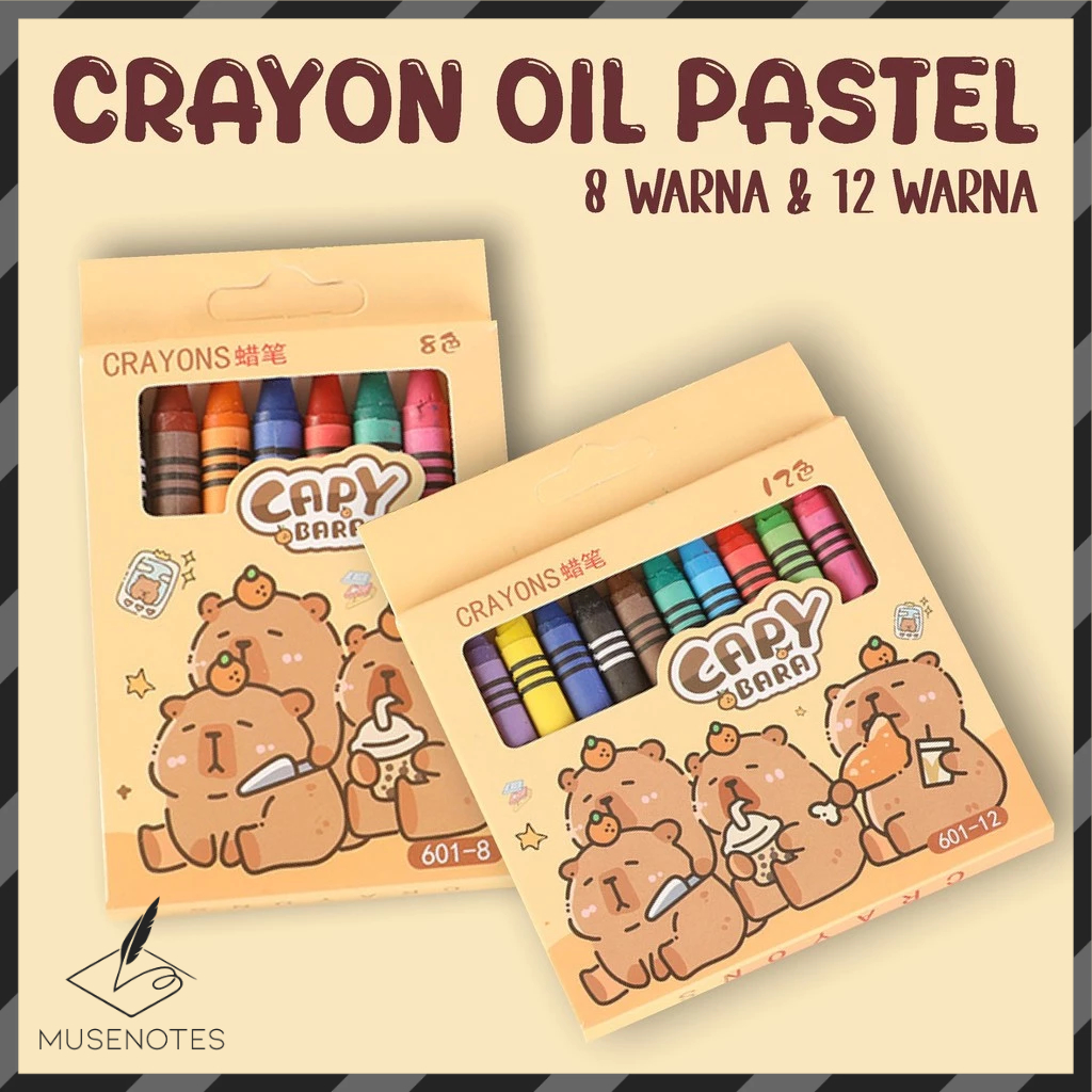 

Crayon Oil Pastel 8 Warna & 12 Warna Krayon Capybara Kapibara Mewarnai dan Menggambar S-AT037