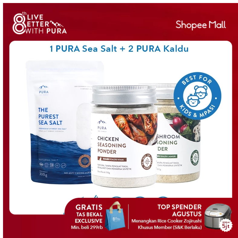 

Pura Indonesia | Bumbu Kaldu Asli, Sea Salt - Garam Laut - Garam Organik - Kaldu Mpasi - BB Booster - No Msg - No Gula - Kaldu Serbaguna - Garam Murni - Garam Rendah Natrium