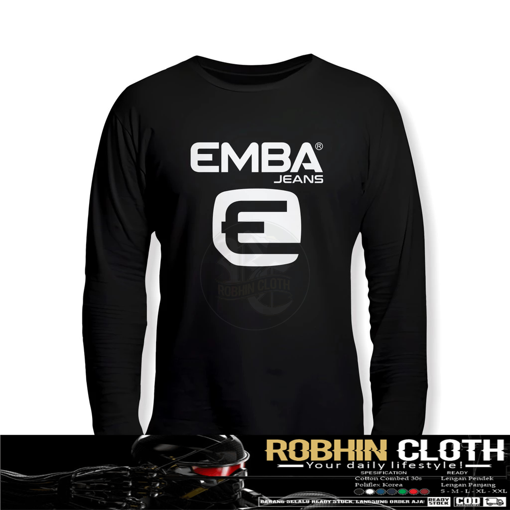Kaos Baju Emba Jeans v2 Lengan Panjang Kaos Distro