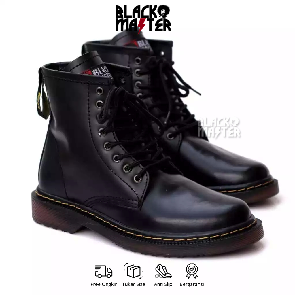 BLACKMASTER -  Sepatu Boots Kulit Asli Docmart Pria