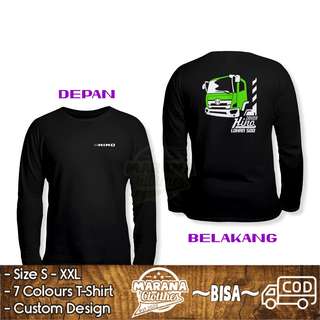 Kaos Mobil Hino Lohan 500 Driver Vector Lengan Panjang Kaos Distro