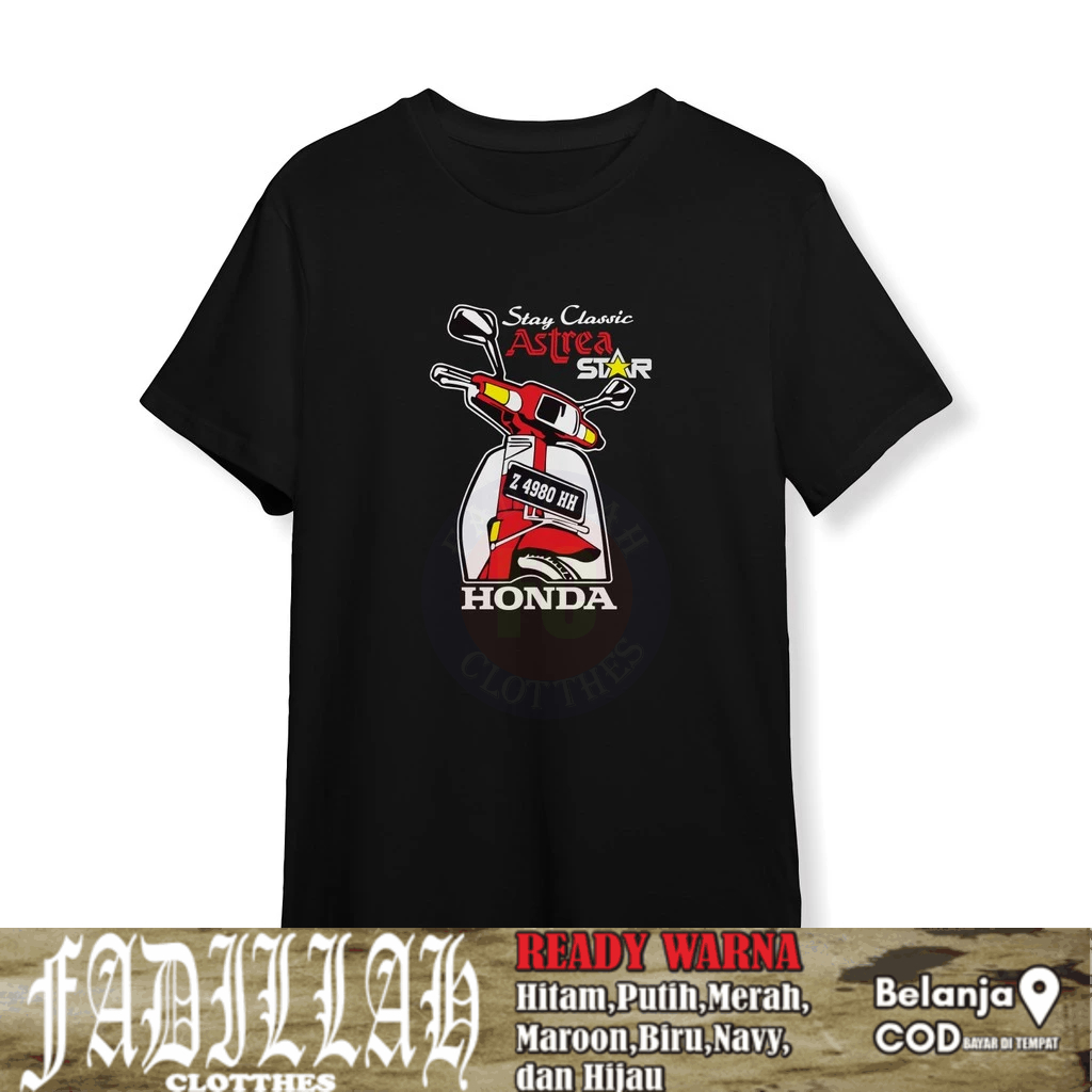 Baju Kaos Motor Honda Astrea Star Stay Classic Request Plat Nomor Baju Otomotif