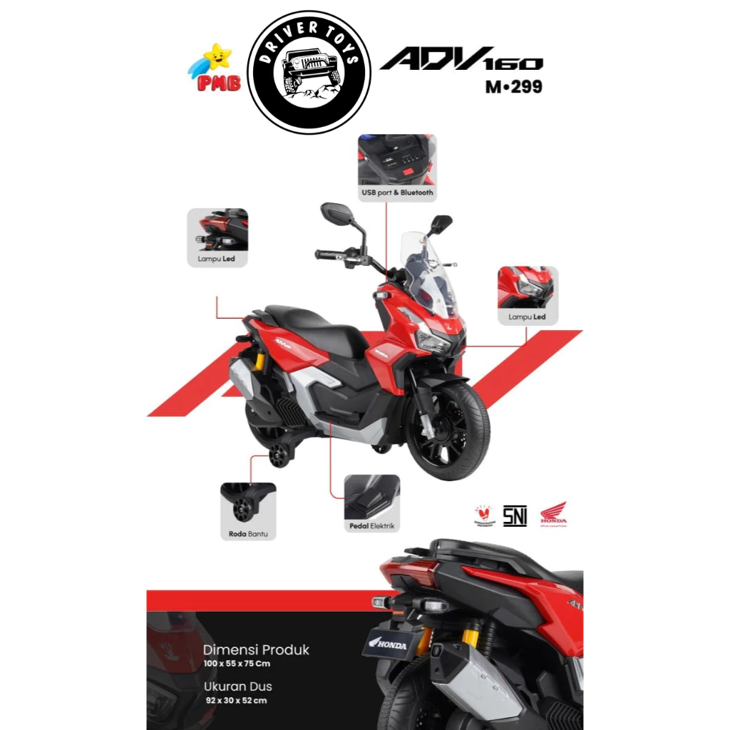 PMB MOTOR AKI ANAK M-299 ADV160 6V-7AH