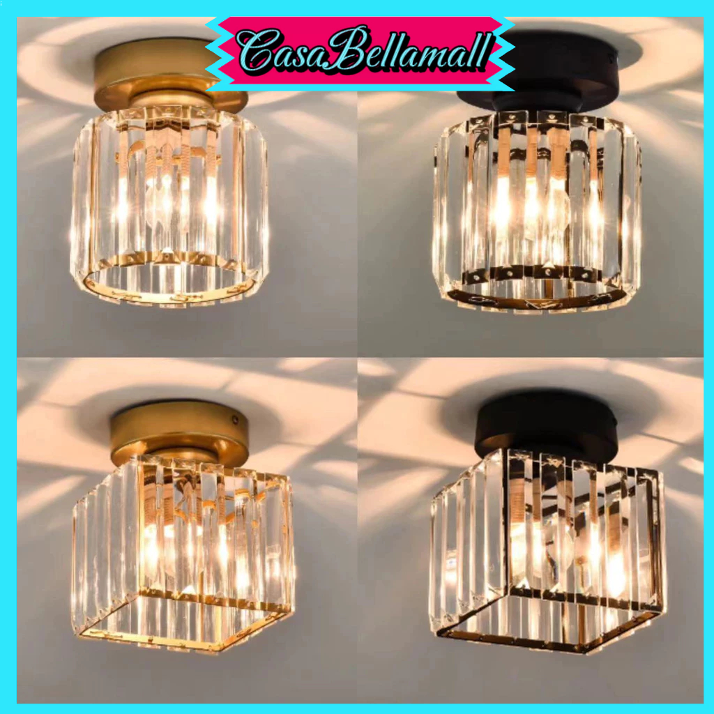 ✅Termurah-COD✅Lampu Plafon Kristal/Lampu Plafon Gantung Kristal Minimalis 1 Model ( Bulat) Lampu kri