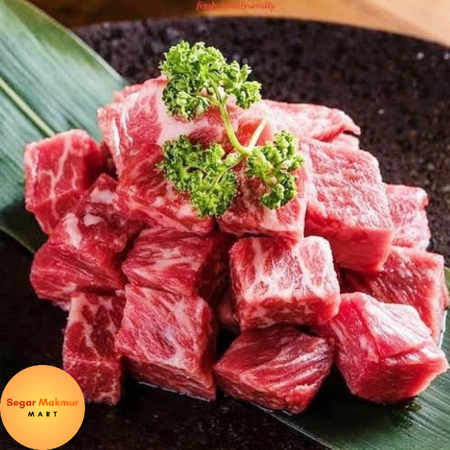 

(SMM) Wagyu Saikoro 500GR Full Kotak 2cm Australia Meltique Meltik Daging Sapi Beef Cube