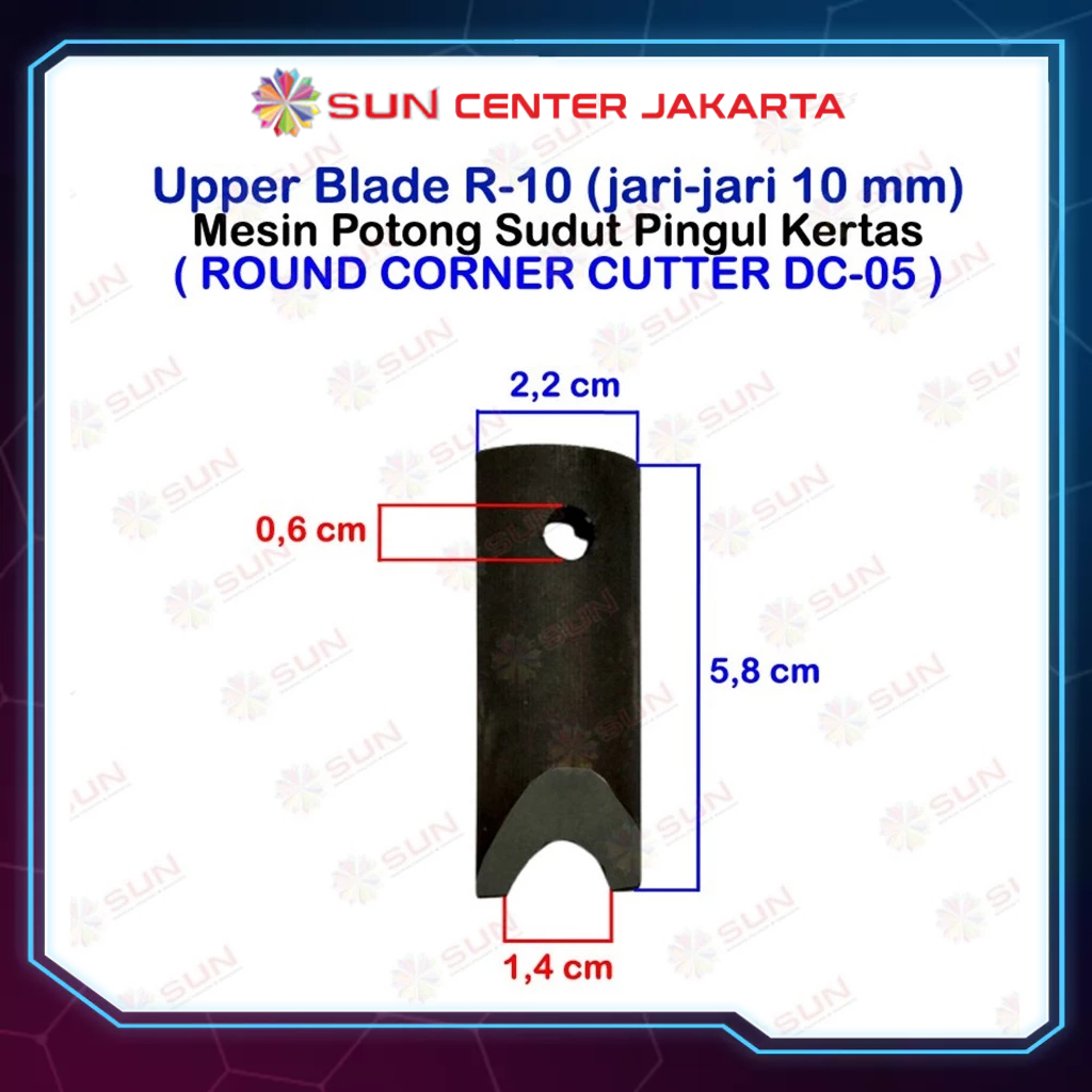 

Upper Blade R10 - Part Mesin Pingul Alat Potong Sudut Kertas / Round Corner Cutter