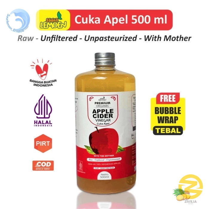 

Best Seller Cuka Apel Organik 500ML - 200ML Apple Cider Vinegar Premium With The Mother