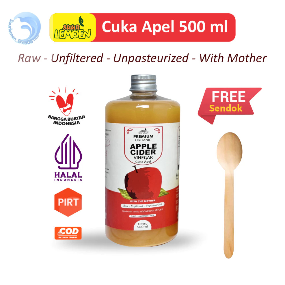 

CUKA APEL Apple Cider Vinegar | 250 ml - 500 ml Premium CUKA APEL Organik With The Mother Untuk Diet Alami by Suur Lemoen