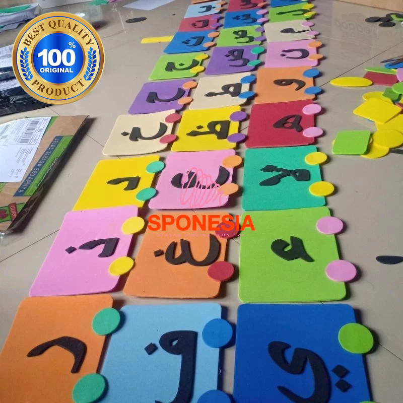 Huruf HIJAIYAH 1 Set Hiasan Dinding Kelas Rumah Pojok Baca peraga edukasi tempel Motif Karakter Lucu