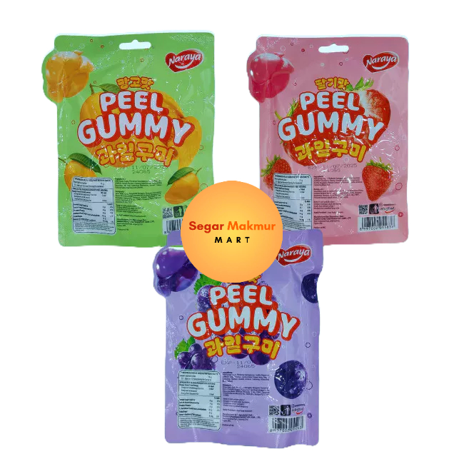 

(SMM) Naraya Peel Gummy 80g Mango Strawberry Grape Permen Jelly