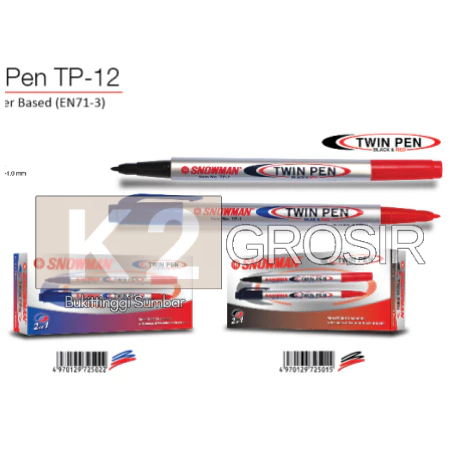 

Twinpen Snowman Merah Hitam ~ Merah Biru Pcs